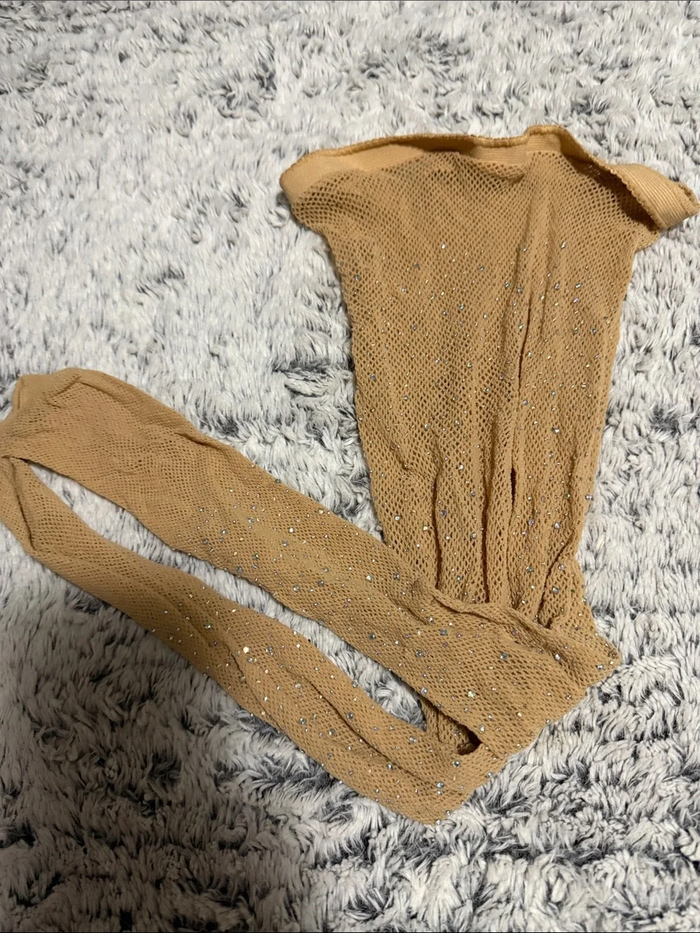 Beige Sparkle Fishnet stockings